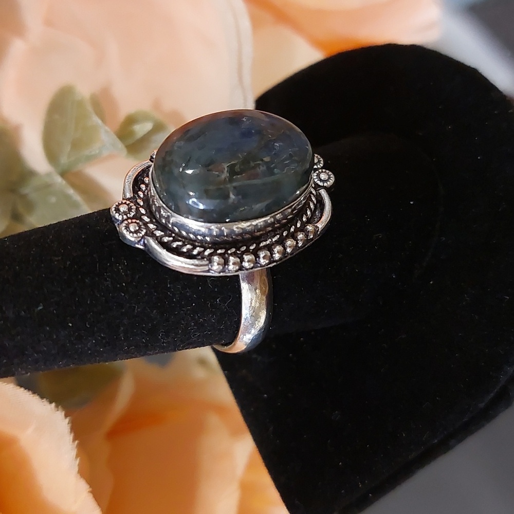 Laboradorite Stone 925 Silver Ring - 9 - Picture 2 of 6